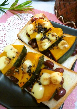 南瓜と粒あんのチーズトースト-レシピのメイン写真