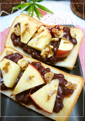りんごと胡桃を乗せた塩あんトースト-レシピのメイン写真