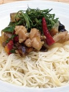 ぴり辛なすの 冷やしそうめん-レシピのメイン写真