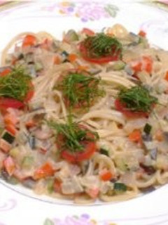 夏野菜の和風パスタ-レシピのメイン写真