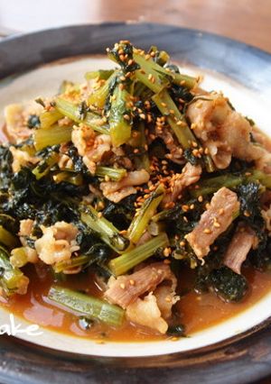 大根の葉と豚バラ肉の味噌炒め-レシピのメイン写真