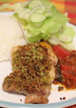バジルソース de 香草パン粉焼き-レシピのメイン写真