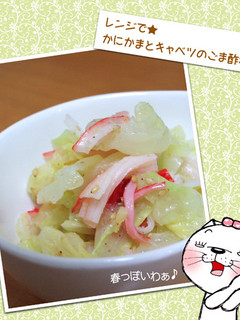 レンジで★かにかまとキャベツのごま酢和え-レシピのメイン写真