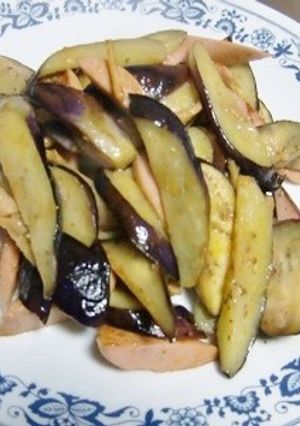 おさかなソーセージと茄子のケチャップ炒め-レシピのメイン写真