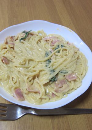 残り物シチューでカルボナーラ-レシピのメイン写真