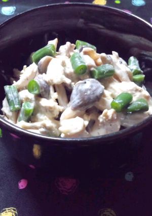 貧乏ちまみ☆鶏胸肉ときのこのワサマヨ-レシピのメイン写真