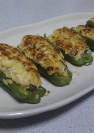 鶏胸肉で作る、ピーマンの肉詰め-レシピのメイン写真