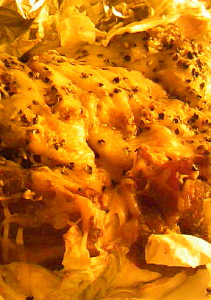救済：かぼちゃの煮物のキャベツチーズ焼き-レシピのメイン写真