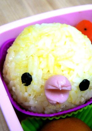 キャラ弁 口をあけたひよこおにぎり-レシピのメイン写真