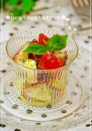 ✿タコ＆トマト＆クリチのバジル和え✿-レシピのメイン写真