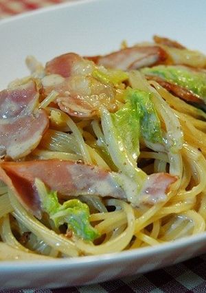 白菜とベーコンの和風クリームパスタ☆-レシピのメイン写真