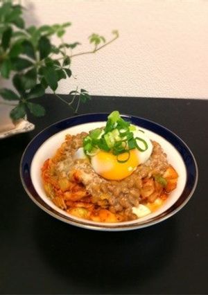 ダイエット♡キャベツ納豆キムチの豆腐丼-レシピのメイン写真