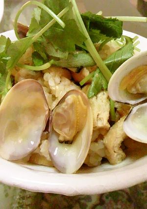あさりと油揚げの玄米炊き込み混ぜご飯-レシピのメイン写真