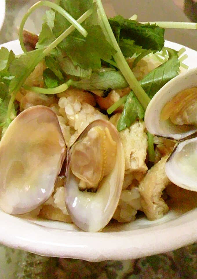 あさりと油揚げの玄米炊き込み混ぜご飯-レシピのメイン写真