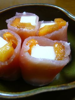柿とクリームチーズの生ハム巻-レシピのメイン写真