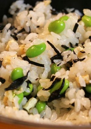 枝豆と薄揚げの塩炊き込みご飯-レシピのメイン写真