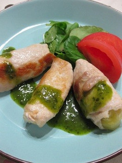 豚肉のポテト巻き バジルソース-レシピのメイン写真