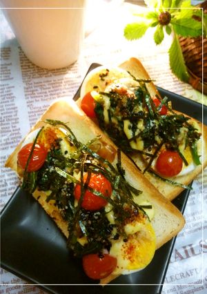 茹で卵とホウレン草の和風カレートースト-レシピのメイン写真
