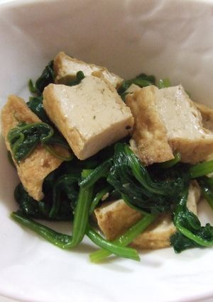ほうれん草と厚揚げの炒め物-レシピのメイン写真