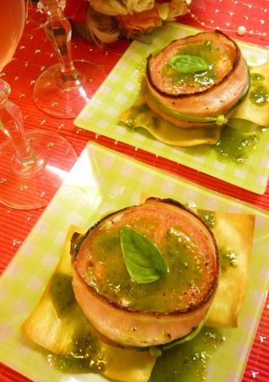 トマトとチーズのベーコン巻きバジルソース-レシピのメイン写真