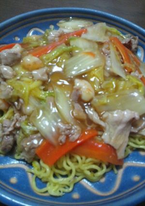 らー麺で出来る！！本格あんかけ焼そば☆☆-レシピのメイン写真
