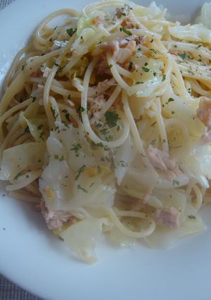 バジルソースでキャベツとツナのパスタ-レシピのメイン写真