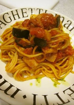 バジルたっぷりトマトとナスのスパゲティ-レシピのメイン写真