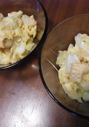 キャベツと油揚げの辛し醤油和え-レシピのメイン写真
