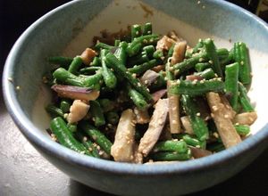 簡単付け合せ☆いんげんと茄子の胡麻和え-レシピのメイン写真