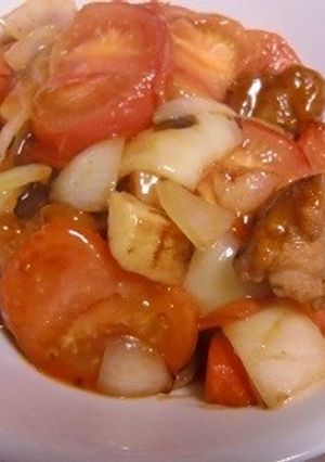 中華名菜トマト入りの酢豚です-レシピのメイン写真