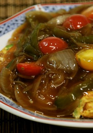 子供喜ぶ♪卵焼きの甘酢野菜あんかけ-レシピのメイン写真
