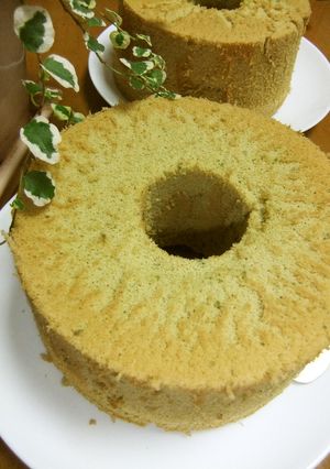 抹茶シフォンケーキ❤青汁&クマザサ入り♫-レシピのメイン写真