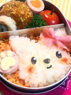 キャラ弁☆簡単白ネコチャン-レシピのメイン写真