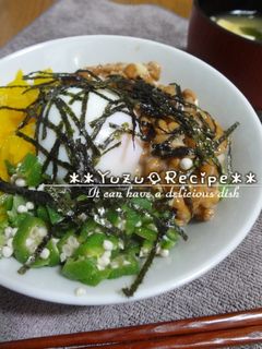納豆オクラ+アレ☆我が家のネバネバ丼**-レシピのメイン写真