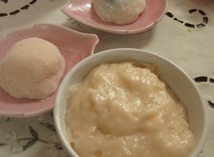 イチゴ風味のジュースでクリーム＆大福-レシピのメイン写真