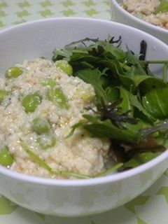 枝豆チーズ豆腐入り!塩麹鶏そぼろ丼-レシピのメイン写真