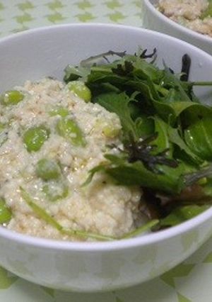枝豆チーズ豆腐入り!塩麹鶏そぼろ丼-レシピのメイン写真