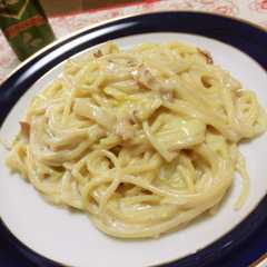 รูปของ 白菜とベーコンのクリーミィ♡パスタ♫