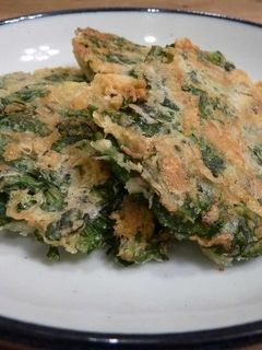 フライパンで春菊とじゃこチーのかき揚げ風-レシピのメイン写真