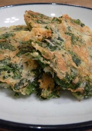 フライパンで春菊とじゃこチーのかき揚げ風-レシピのメイン写真