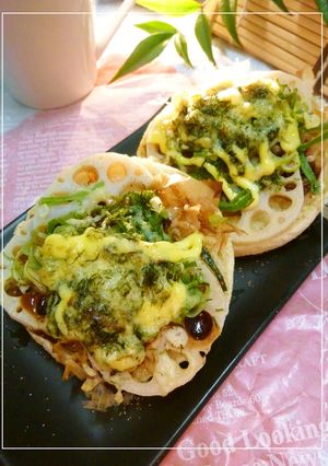蓮根のお好み焼き風味のトースト-レシピのメイン写真