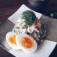 ネギたっぷり梅しそささみ丼