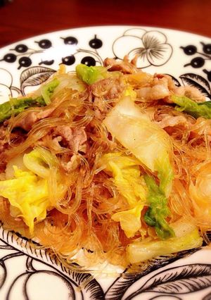 ヘルシー☆白菜と春雨たっぷり豚肉炒め-レシピのメイン写真