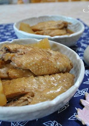 圧力鍋で簡単　鶏手羽先と大根の煮物-レシピのメイン写真
