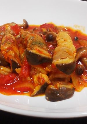 エリンギ肉巻きのトマト煮込み-レシピのメイン写真