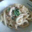 うどんdeパスタ(クリームソース)