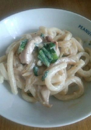 うどんdeパスタ(クリームソース)-レシピのメイン写真