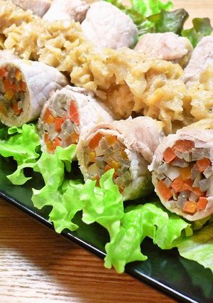❤GABANで豚肉の蒸し野菜巻き❤-レシピのメイン写真