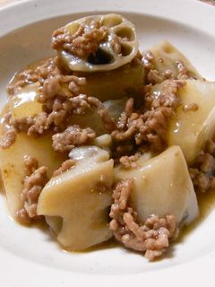 大根と蓮根の炒め煮 ひき肉あんかけ-レシピのメイン写真