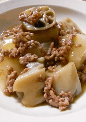 大根と蓮根の炒め煮　ひき肉あんかけ-レシピのメイン写真